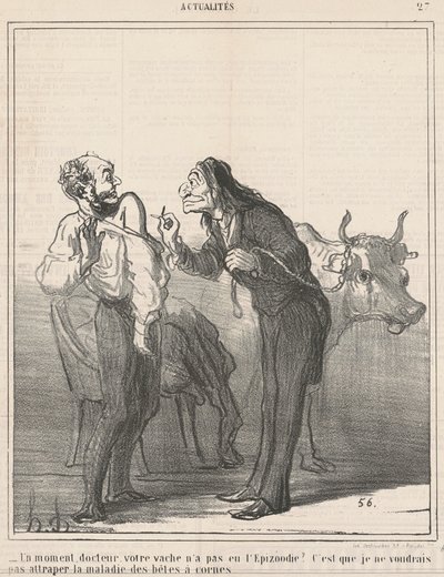 Un momento... ¿tu vaca no tuvo la epizootia?... de Honoré Daumier