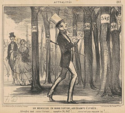 Un caballero en buena fortuna en los Campos Elíseos de Honoré Daumier