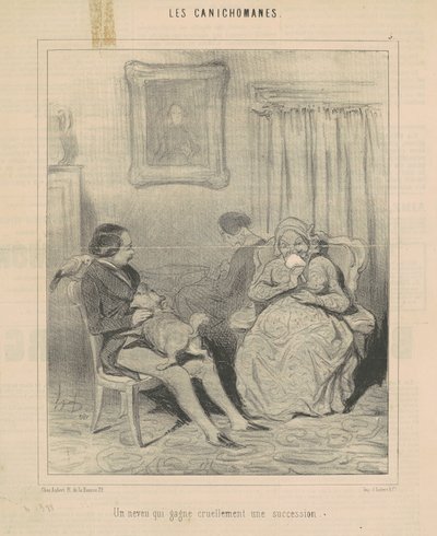 Un sobrino que gana cruelmente una sucesión de Honoré Daumier