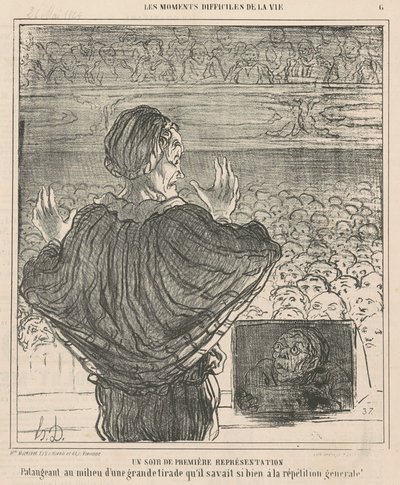 Una noche de primera representación de Honoré Daumier
