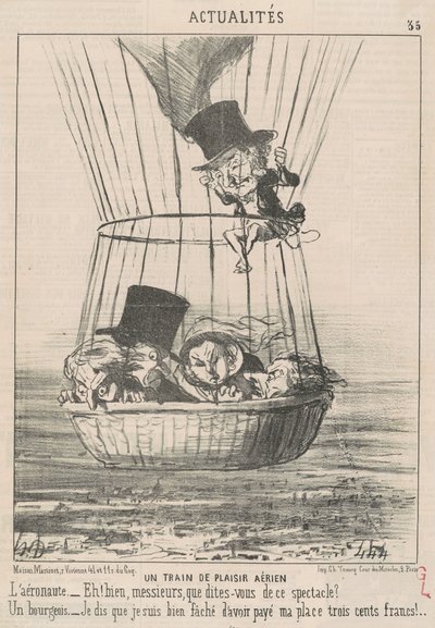 Un tren de placer aéreo de Honoré Daumier