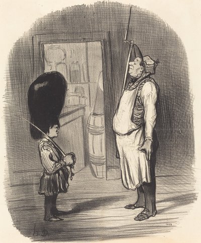 Una Familia en la que reside el instinto guerrero de Honoré Daumier