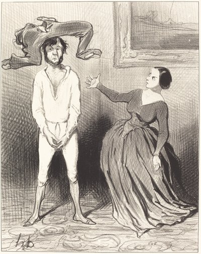 Una mujer como yo... ¿remendar un botón?... de Honoré Daumier