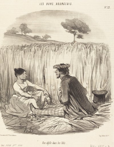 Una idilio en los trigos de Honoré Daumier