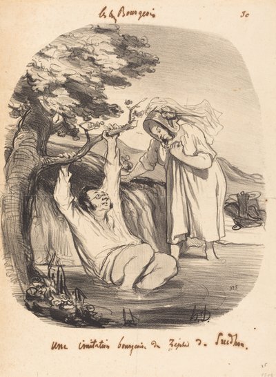 Una imitación burguesa del Zéphir de Prudhon de Honoré Daumier