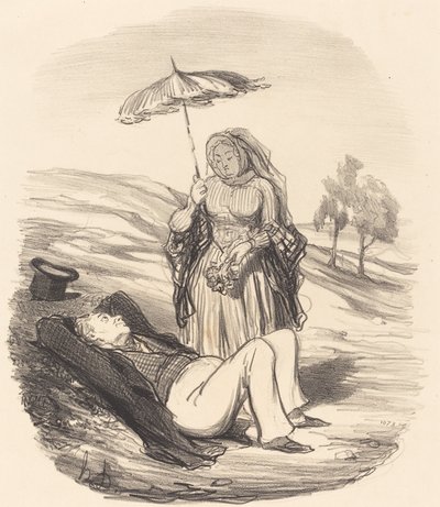Un paseo conyugal de Honoré Daumier