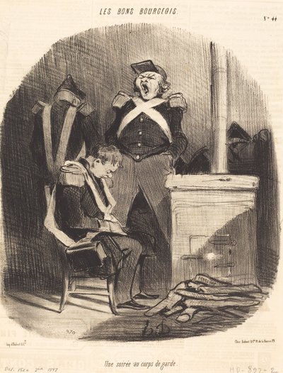 Una velada en el cuerpo de guardia de Honoré Daumier