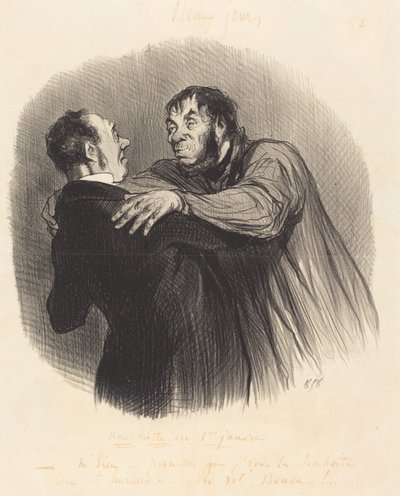 Una Visita del 1 de Enero de Honoré Daumier