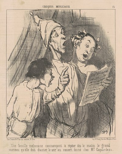 Una familia melómana de Honoré Daumier