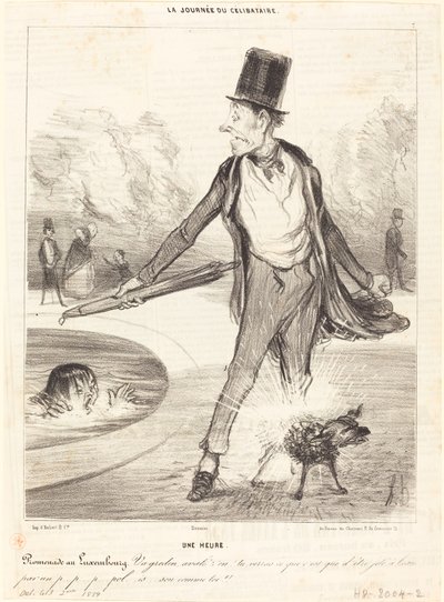 Una hora - Paseo en Luxemburgo de Honoré Daumier