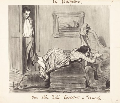 Una alumna trabajadora a domicilio de Honoré Daumier