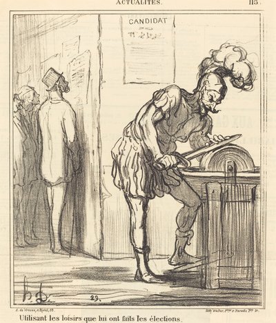 Utilizando los ratos libres... de Honoré Daumier