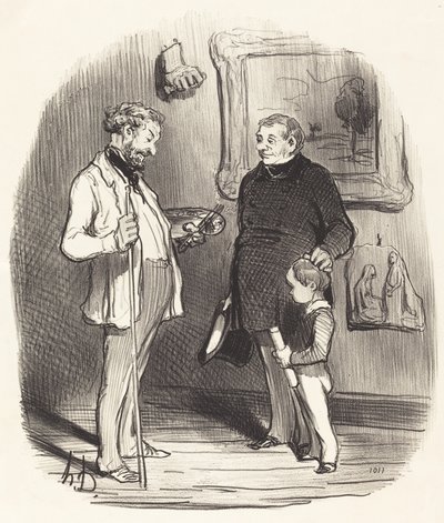 Ahí está mi pequeño... si no tiene suficientes medios... de Honoré Daumier