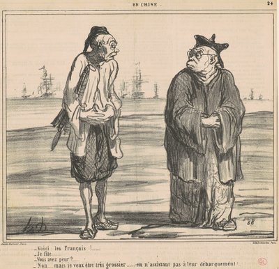 ¡Aquí están los franceses!... me voy... de Honoré Daumier