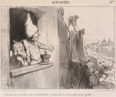 Voilà... mi maceta... va a tener sol... de Honoré Daumier