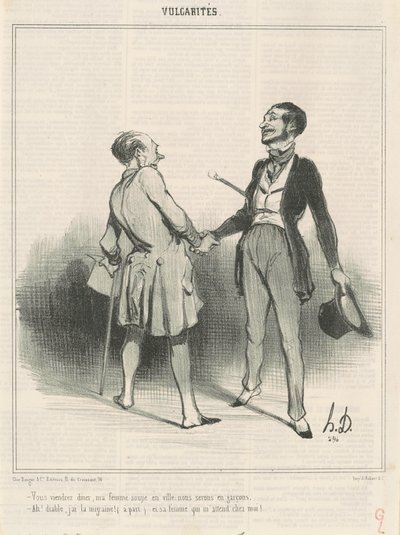 Vendrás a cenar, mi esposa cena en la ciudad ... de Honoré Daumier