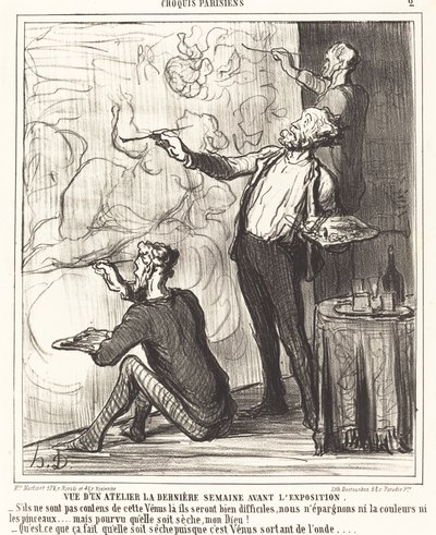 Vista de un taller... antes de la exposición de Honoré Daumier