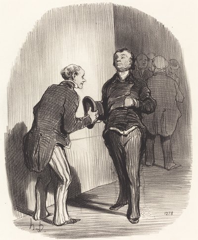 Vista de una antesala ministerial de Honoré Daumier