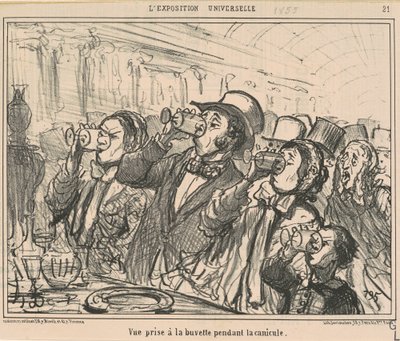 Vista tomada en la fuente durante la canícula de Honoré Daumier