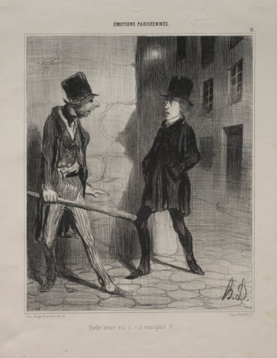 ¿Qué hora es, por favor? de Honoré Daumier