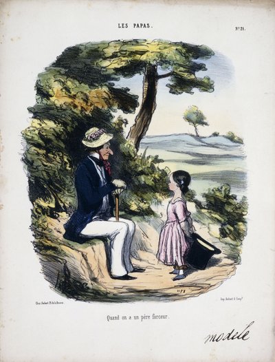 Cuando uno tiene un padre payaso, 1848 de Honoré Daumier