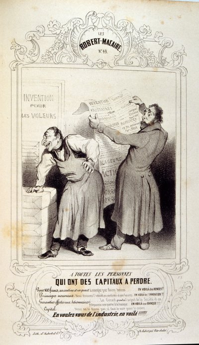 ilustraciones sobre ideas y leyendas Philipon bajo el título Les Cent y Robert Macaire de Honoré Daumier