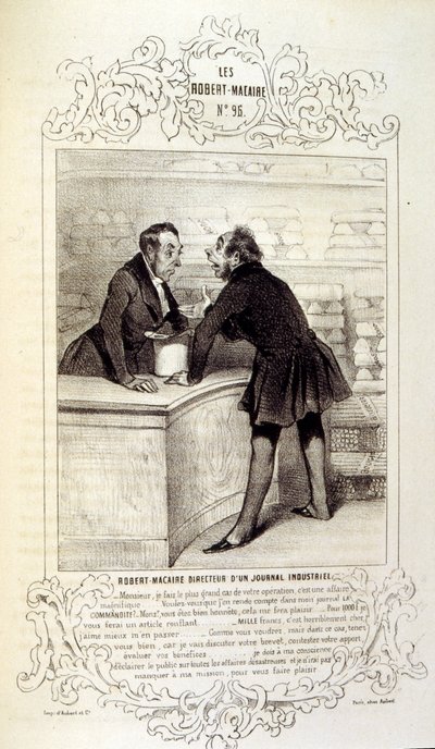 ilustraciones sobre ideas y leyendas Philipon bajo el título Les Cent y Robert Macaire de Honoré Daumier