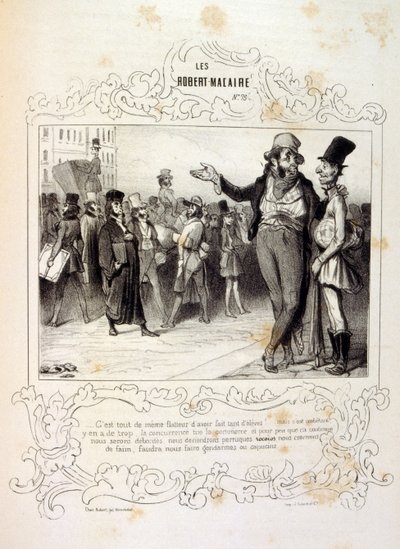 Ilustraciones sobre ideas y leyendas Philipon bajo el título Les Cent y Robert Macaire de Honoré Daumier