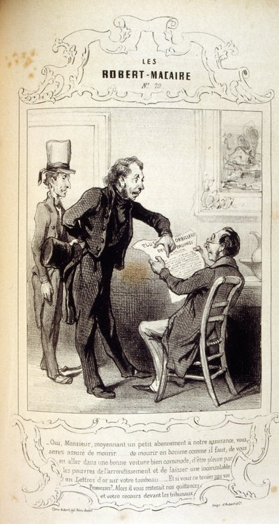 Ilustraciones sobre ideas y leyendas Philipon bajo el título Les Cent y Robert Macaire de Honoré Daumier