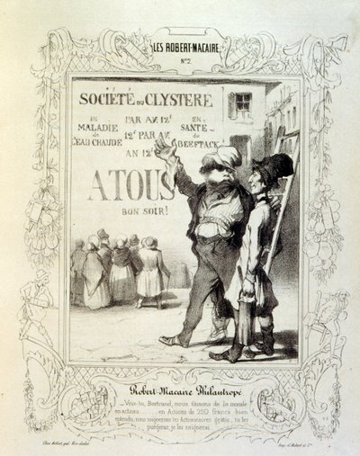 Ilustraciones sobre ideas y leyendas Philipon bajo el título Les Cent y Robert Macaire de Honoré Daumier