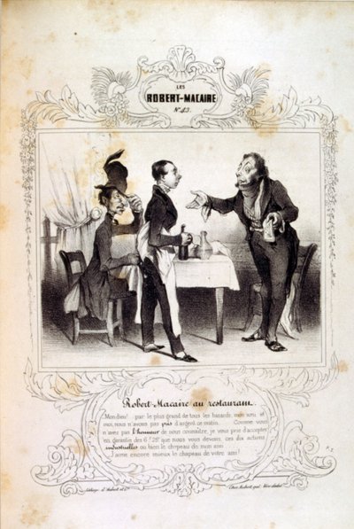 Ilustraciones sobre ideas y leyendas Philipon bajo el título Les Cent y Robert Macaire de Honoré Daumier