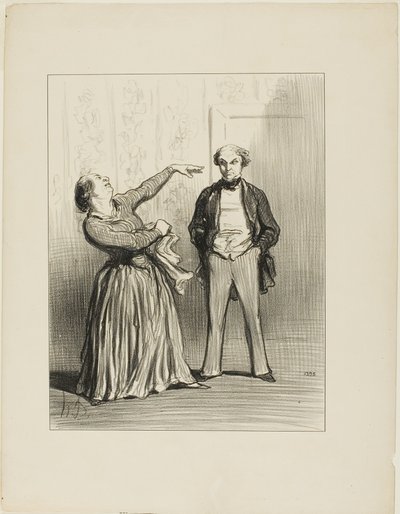 "- ¡Los maridos no son lo que a la gente vanidosa le gusta creer!", lámina 3 de Les Divorceuses de Honoré Victorin Daumier