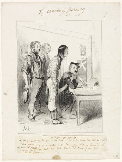 Un hombre salvado contra su voluntad, plato siete de Les Canotiers Parisiens de Honoré Victorin Daumier