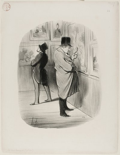 Un verdadero amante del arte, plato 66 de Les Bons Bourgeois de Honoré Victorin Daumier