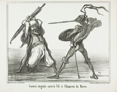 Una batalla insólita entre el Cid y el emperador de Marruecos, lámina 117 de Actualités de Honoré Victorin Daumier