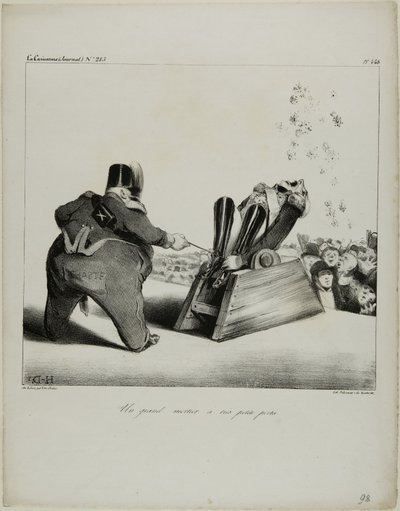 Un gran mortero de corto alcance, placa 488 de Honoré Victorin Daumier