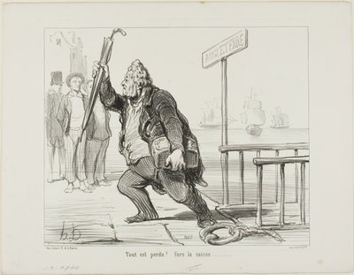 "Todo está perdido - salva la caja" de Honoré Victorin Daumier
