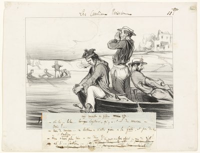 Un encuentro en aguas abiertas, plato once de Les Canotiers Parisiens de Honoré Victorin Daumier