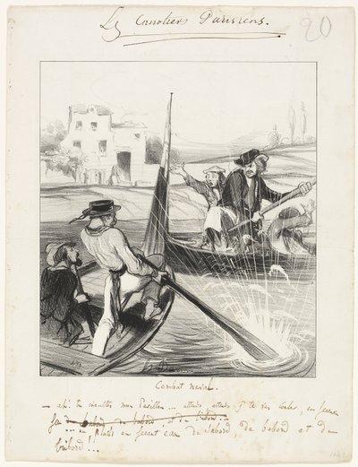Combate Naval de Honoré Victorin Daumier