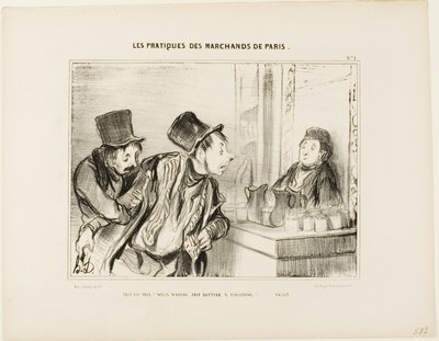 "¿Todo está pagado Y no insultamos a nadie... Adiós", plancha 31 de Types Parisiens de Honoré Victorin Daumier