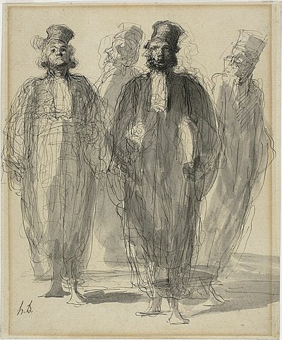 Cuatro abogados de Honoré Victorin Daumier
