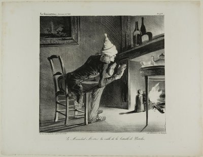 General Mortier, la víspera de la batalla de Waterloo, lámina 456 de Honoré Victorin Daumier