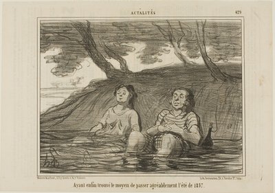 Habiendo encontrado por fin la solución para pasar el verano de 1857 de forma agradable, la lámina 429 de Actualités de Honoré Victorin Daumier
