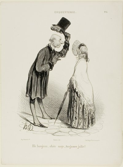 "Hola, Angel, siempre guapa...", plato 3 de Coquetterie de Honoré Victorin Daumier