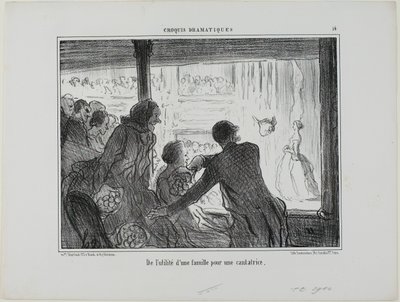 Qué útil es para un cantante de ópera tener una familia, lámina 14 de Croquis Dramatiques de Honoré Victorin Daumier