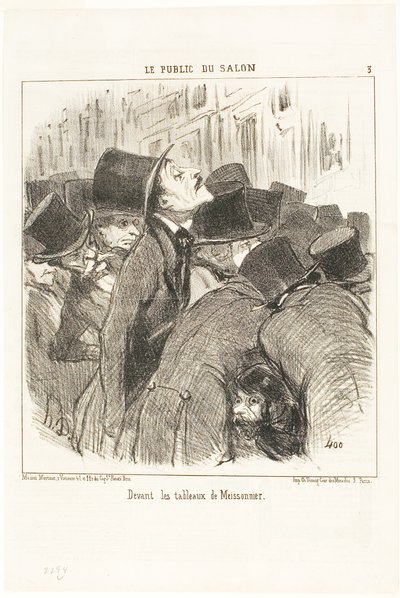 Delante de los cuadros de Meissonnier, lámina 3 de Le Public Du Salon de Honoré Victorin Daumier
