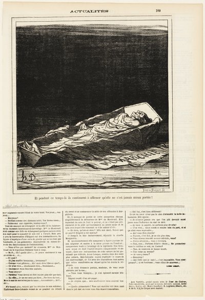 Mientras tanto, siguen insistiendo en que nunca ha estado mejor, placa 183 de Actualités de Honoré Victorin Daumier