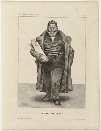 Mr. Pot De Naz.., placa 270 de Cartooning Celebrities de Honoré Victorin Daumier