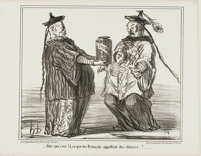 Extraño... esto es lo que los franceses llaman "Chinois", plato 21 de En Chine de Honoré Victorin Daumier