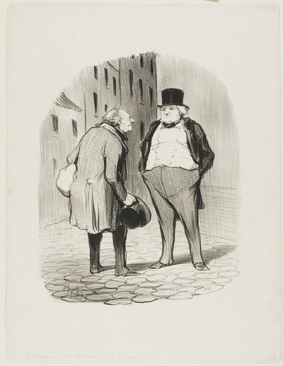 El burgués y su sastre, lámina 5 de Les Bons Bourgeois de Honoré Victorin Daumier